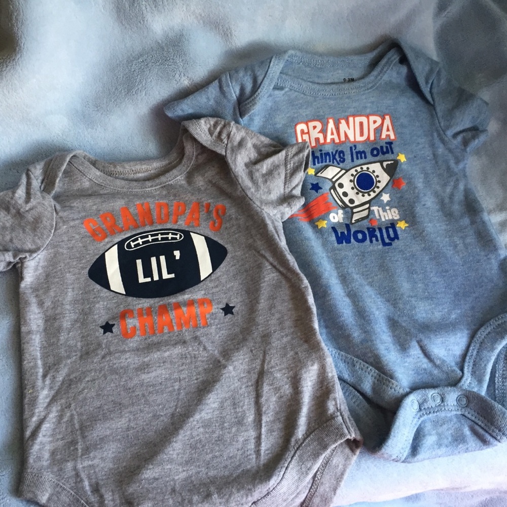 2 boys onesies. 0-3 & 3-6 months